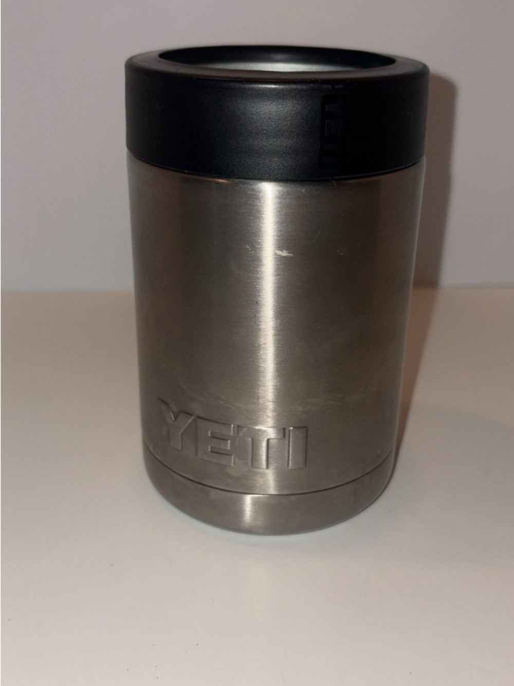 Yeti Stainless Steel Can Insulator with Black Lid